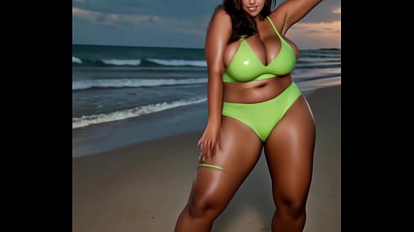 Chubby GF at the beach (AI Generated)